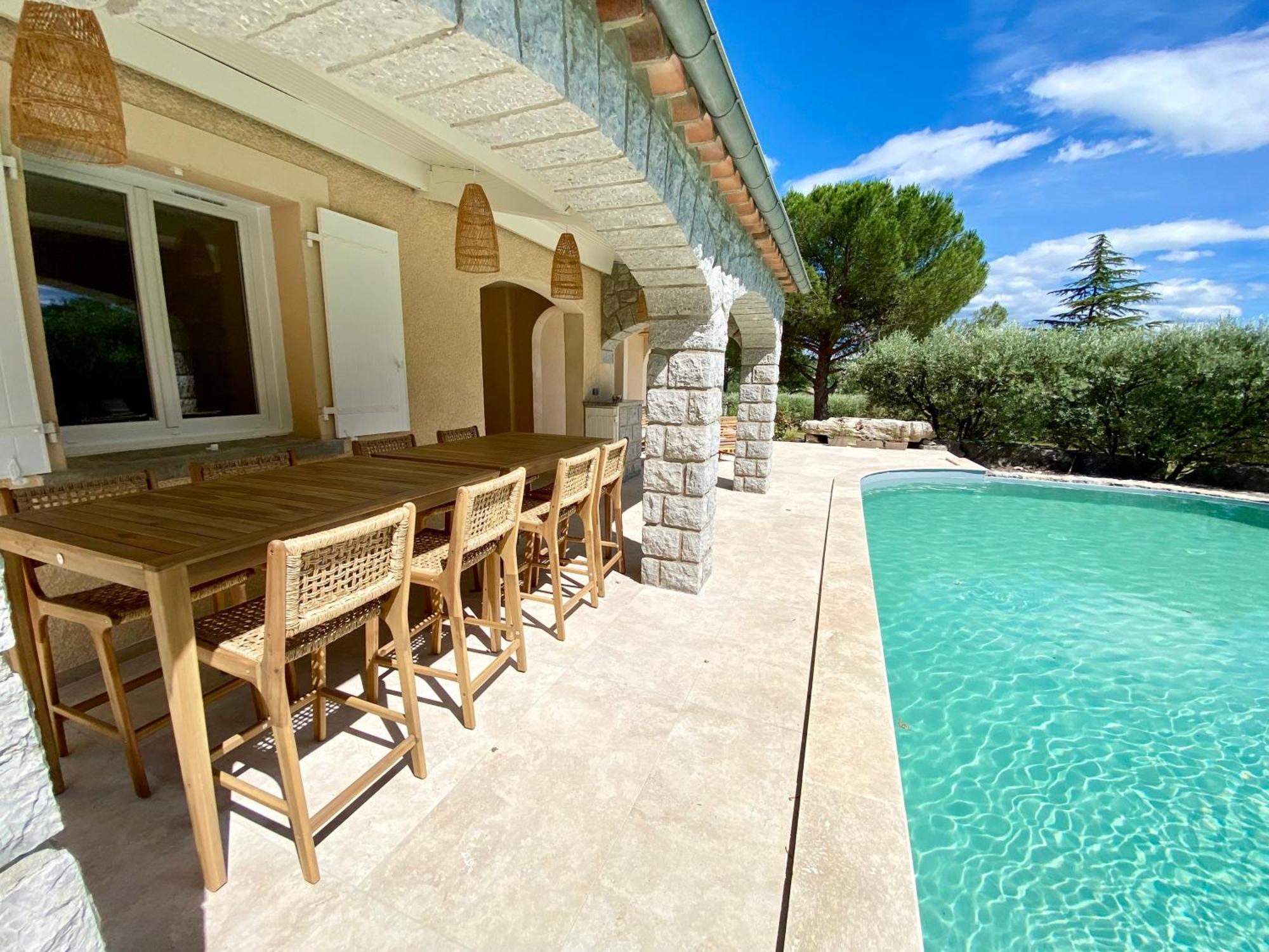 Maison Pour 12P, Piscine A Debordement Chauffee D'Avril A Octobre Inclus Ruoms Exterior foto